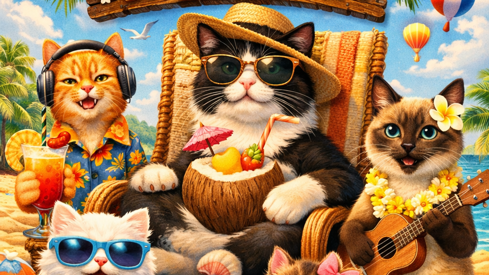 Erlebe das ChatzKafi im Latin‑Summer‑Beach Video: warme Farben, spielende Katzen und unsere eigene Musik. Sommerfeeling, Herz und Geborgenheit in einem Clip.